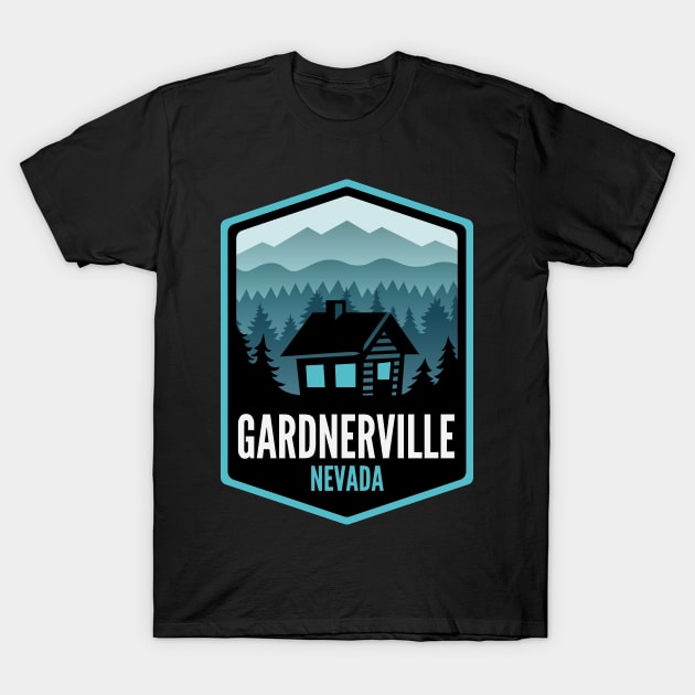 Gardnerville Nevada Mountain Town Cabin T-Shirt by HalpinDesign